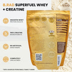 B.rad Superfuel - Grass Fed Whey Protein Isolate Boosted with Creatine | Farm-Fresh, Easy-to-Digest, Clean Ingredients | 2 Pounds | 100% USA Sourced | Unflavored