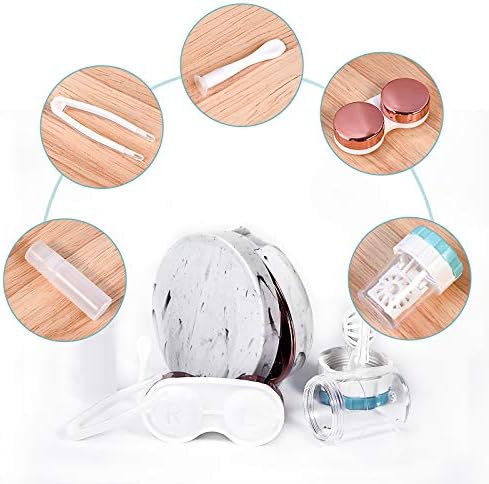 Lasiyanor Contact Lens Travel Kit with Cleaner Washer, Portable Contact Box with Mirror Tweezers Remover Tool Solution Bottle for Daily Outdoor