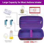 MGZNMTY Travel Carrying Case Compatible with Asthma Inhaler Spacer for Adults and Children, Masks, Inhaler Holder with Asthma Alert Tag and Medical Card, Carabiner (Only Case) (Galaxy)