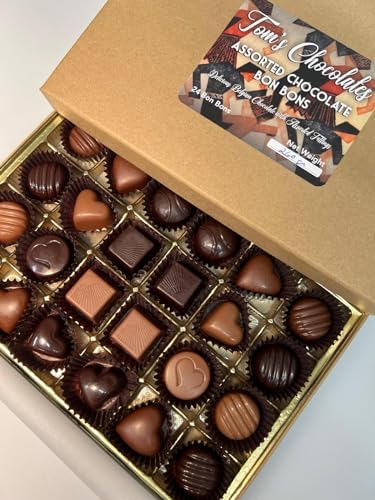 Belgian Chocolate Gift Box - Assorted Chocolate Bon Bons, Easter Candy, All-Natural Flavor by Tom's Chocolate