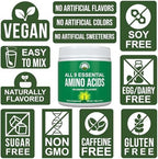 All 9 Essential Amino Acids Powder. Pre + During + Post Workout with EAAs + BCAAs for Energy, Muscle Growth, and Recovery. Non-GMO BCAA and EAA Powders for Men + Women. 3rd Party Tested. Wildberry