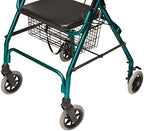 Lumex Walkabout Lite Rollator – Lightweight 14.5 lb. Rolling Walker with Seat for Seniors, Green