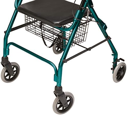 Lumex Walkabout Lite Rollator – Lightweight 14.5 lb. Rolling Walker with Seat for Seniors, Green