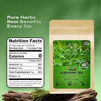 FullChea - Cleavers Tea, 40 Teabags - Premium Dried Cleavers Herb - Natural Galium Aparine Herbal Tea - Non-GMO - Caffeine-Free - Support Daily Body Cleansing