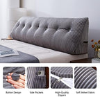 SLIGUY Large Headboard Pillow, Headboard Wedge Pillow Bed Rest Reading Pillow Bolster Triangular for Sitting in Bed-Backrest Positioning Support Long Pillow for Daybed (Queen:59x8x20 Inches,Grey)