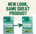 FGO Organic Spearmint Leaf Tea, 100 Count, Eco-Conscious Tea Bags, Caffeine Free, Resealable Bag, Packaging May Vary (Pack of 1)