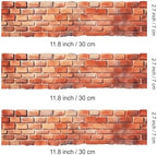 3 pcs Red Rustic Brick Wall Cake Strips Edible birthday cake strips, cake side borders, Icing Sheets 2.7X11.8