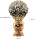 Anbbas Shaving Brush, Handmade Pure Badger Hair Brush with Natural Manchurian Ash Wood Handle for Men Traditional Wet Shaving