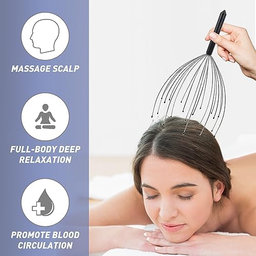 Svjetiq Head Massager Back Scratcher, 20 Fingers Head Scratcher Scalp Massager & Back Scratcher for Men Women, Christmas Gift Stocking Stuffers for Deep Relaxation, Hair Stimulation