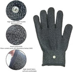 1 Pair Conductive Silver Fiber Gloves,Black Grounding Gloves,Release Static Electricity,Massage Glove,Touch Screen,(Includes 2 Grounding Wire)