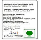 Ghasitaram Gifts Diwali Gifts Sweets- Assorted Box of Pista Barfi, Kesar Pista Delight, Choco Boat and Besan Barfi 200 GMS