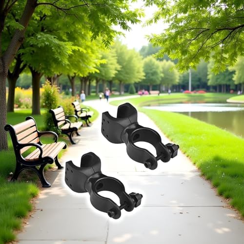 2 Pack Black Durable Walking Stick Holders, Cane Holder, Wheelchair Accessories, Walking Stick Folder for Mobility Scooter, Crutch Holder Cane Accessories, Bicycle Flashlight Rack