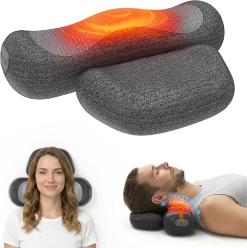 Yunari 3 in 1 Neck Massager Pillow with Heat, 2026 Latest Patented Cervical Neck Hot Compress Pillow for Shoulder Pain, Deep Tissue Pain Relief and Hump Corrector for Men and Women and Teenager, 1PC