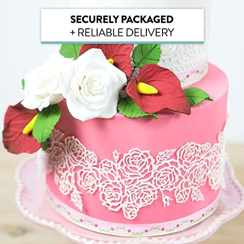 Global Sugar Art Rose Leaf Sugar Cake Flowers & Leaves Dark Green, 3 Sizes, 60 Count by Chef Alan Tetreault