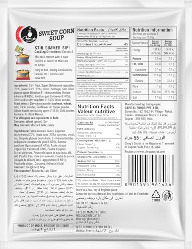 Ching's Secret Sweet Corn Soup with Real Vegetables - Ready in 5 Minutes 1.94 Oz.