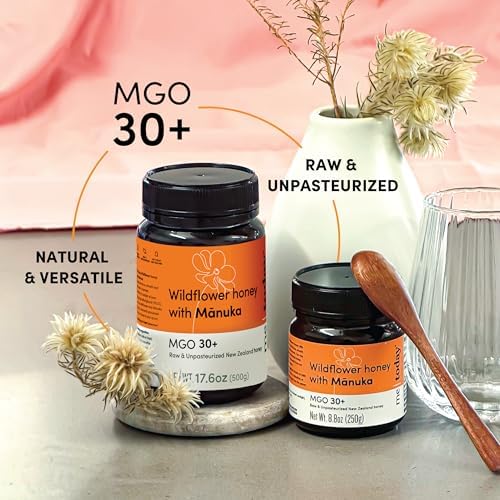 me today - Wildflower Honey with Manuka MGO 30+ from New Zealand (17.6 oz) Authentic, Raw & Unpasteurized