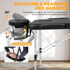 PayLessHere Massage Table Portable Spa Bed Aluminium 3 Folding Lash Bed Height Adjustable Spa Table with Non-Woven Bag