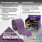 Physix Gear Cotton Kinesiology Tape Roll 16ft, Latex-Free Athletic Tape for Muscles/Joints, Waterproof Kinesiolgy, Stretchy Kinesiologytape, Gentle on Skin Kiniseaology Tape, Kinesology Tape