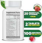 Lifeable Multivitamin & Multimineral with Iron Chewables for Kids – Vegetarian – Gluten Free Vegetarian – Great Tasting - Natural Flavored Pectin Chews with Vitamins A, B, C, D & E – 150 Count