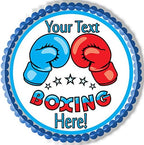 Boxing Gloves - Edible Cake Topper - 6" round