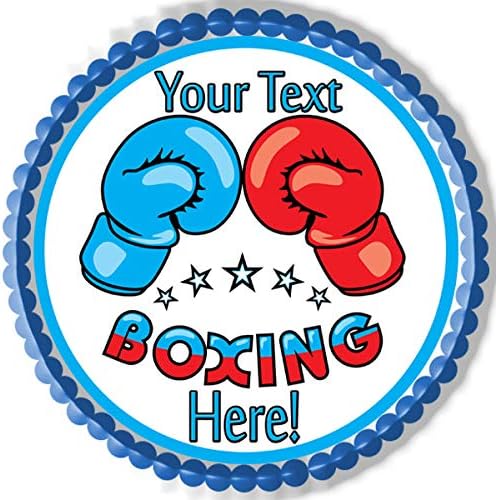Boxing Gloves - Edible Cake Topper - 6" round