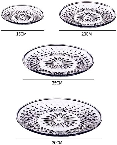 Fruit Bowls 3PCS Acrylic Fruit Plate Plate KTV Commercial Fruit Plate Snack Plate Small Size Candy Plate Home Large Fruit Plate fruit basket (Color : Clear, Size : L)