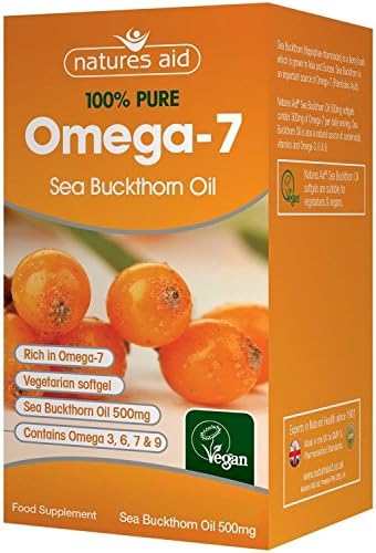 Natures Aid Sea Buckthorn Oil 500mg (Omega-7) 60 Vegan Softgels