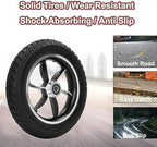 Electric Wheelchair Wheels Replacement, 10in Wheelchair Wheels Replacement, Low Noise Walker Caster Tire with Bearings and Hand Wheel for Rollator Trolley