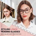 MARE AZZURO 4 Pack Blue Light Blocking Reading Glasses Women Fashion Large Readers 1.0 1.5 2.0 2.5 3.0 3.5 4.0