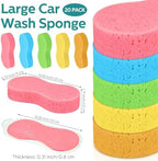 Dandat 20 Pcs Large Car Wash Sponge Multi Purpose Cleaning Scrubber Non Scratch Thick Dish Household Cleaning Sponge Foam Washing Pad Handy Scrubber for Car, Mix Colors