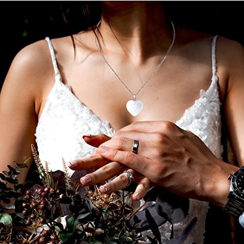 QINJIEJIE Clear Crystal Necklace Crystals Necklaces Heart Love Real Crystal Reiki Energy for Women Mothers Day Gift Christmas