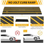 2 Packs 48" Car Driveway Rubber Curb Ramps, Heavy Duty Driveway Gutter Slope Ramp, Low Profile Design for Cars, Water Channel for Drainage, Curbside Bridge Ramp for Loading Dock Garage Sidewalk