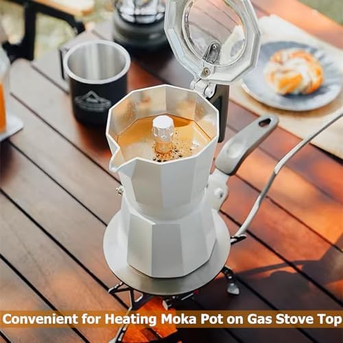 Heat Diffuser Plate,13cm Stainless Steel Gas Stove Diffuser Plate, Cooktop Heat Diffuser Cooking Induction Adapter for Moka Pot, Coffee Cookware (5 inch)