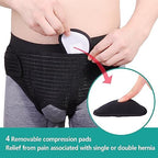lefeke Hernia Belts for Men Inguinal, Hernia Support Brace for Groin Pain Relief, Hernia Truss for Bilateral, Adjustable Waist Guard Left or Right Side(M with 4 Compression Pads)