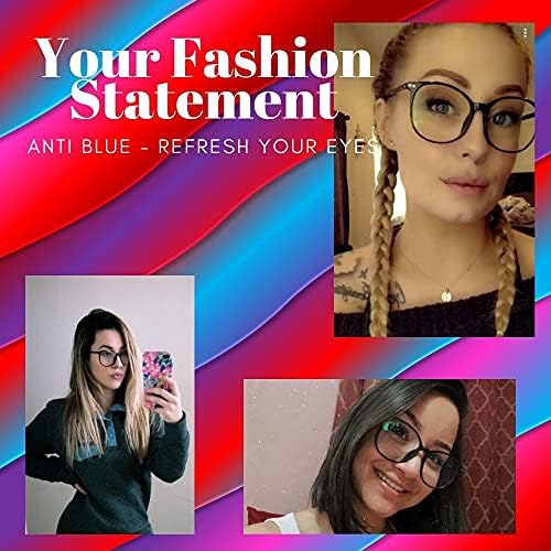 Reading Glasses Anti Blue Light Blocking Reader Oversized Frame for Women Men for Mid Big Face Anti Eyestains