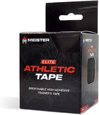Meister Elite Athletic Tape - Breathable High-Adhesive Trainer's Tape - 2 Roll Pack - Black