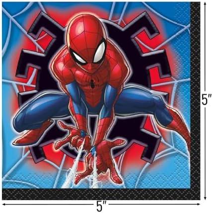 Unique Spider-Man Beverage Paper Napkins | 5' x 5' | 16 Pcs