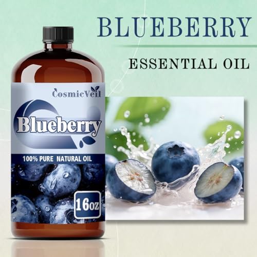 Blueberry Essential Oil Fragrance Oil for Aroma Diffuser,Humidifier,Home Fragrance,Cleaning,Body Care,Massage,Yoga,DIY Candle,DIY Soap CosmicVeil（Blueberry，16 Fl Oz (Pack of 1)）