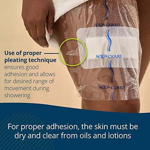 TIDI 50011-PKG AquaGuard Sheet – 10” x 12” – (Area of Coverage: 8.5” x 9.75”) – Shower Protection Sheet – Self-Adhesive Moisture Barrier – Wound Cover for Showering – 7 Sheets – Home Medical Supplies