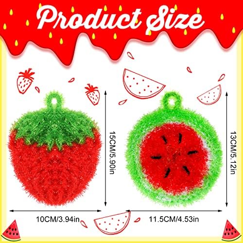 Vesici 10 Pieces Fruit Dish Scrubber Non Scratch Cleaning Sponge Double Layered Dish Sponge No Odor Kitchen Net Cloths for Washing Cookware, Tubs, Sinks