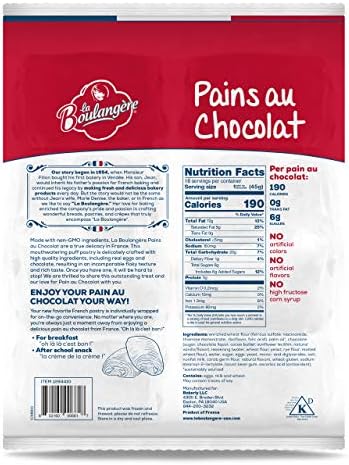 La Boulangere Pains Au Chocolat, Chocolate Croissants, Individually Wrapped, 16-Count