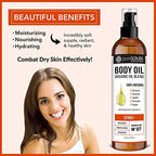 pureSCRUBS Ultra Moisturizing Citrus+ Body Oil Spray for Dry Skin, Massage, Cuticles & More Organic Super Blend of Jojoba, Argan, Coconut, Sweet Almond & Avocado Oils Enriched with Vitamin E, Lg 4oz