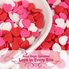 Twisweet Heart Sprinkles for Cake Decorating, Edible Red Pink White Sugar Sprinkles, Mix Baking Candy, Cupcake Topper Cookie Ice Cream Cake Decorations, Valentine Mother's Day Birthday Wedding Party Supplies (100g/3.53oz)