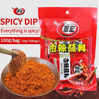 Chinese chili dipping powder 3.52 oz/100g(built-in 10 pack), szechuan HotPot,BBQ Dipping material red chilli Spicy seasoning form Sichuan, China