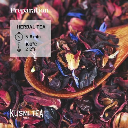 Kusmi Tea - Pack of 2 Boxes of Tea Bags - AquaExotica + AquaRosa - Iced Herbal Tea Recipe - Hibiscus Based Fruit Teas with Apple, Rosehips, Black Berries - Caffeine Free Herbal Tea - 2x20 Tea Bags