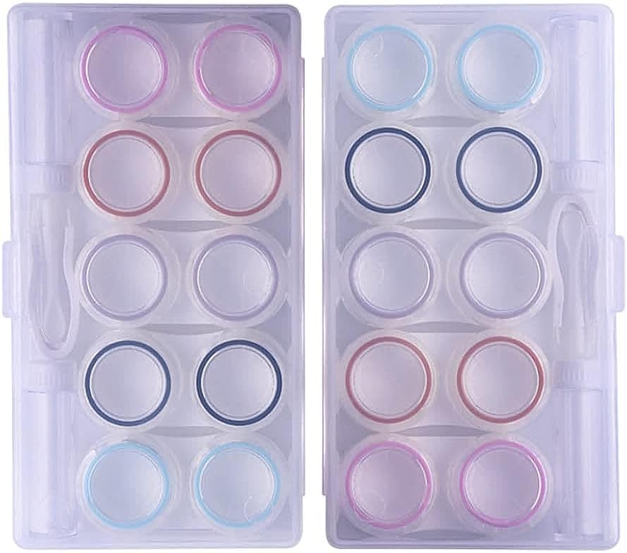Clear Contact Lens Case, Contact Lens Organizer Case with Carrying Travel Holder -10 Pack