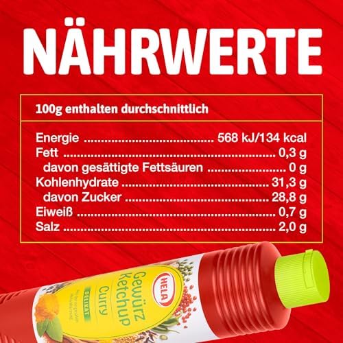 Delicious German Hela Curry Gewurz Delicate Ketchup - Mild (800 ml) | perfect with meat, sausages, fish, fries, pasta and rice