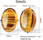 Artistone Thumb Worry Stones for Anxiety Healing Crystals Sets 2PCS Tiger Eye Hand Carved Gemstone Pocket Palm Stones Meditation Reiki Chakra