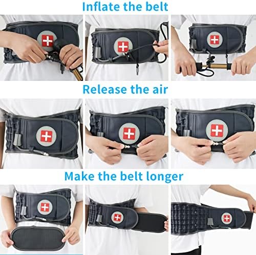 Decompression Back Belt - Lumbar Support Belt for Men & Women Lower Back Pain Relief, Back Traction Device Fits Waist Size 29-49 Inches (Blue)