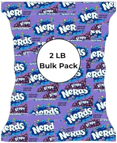 CandyKrave Nerds Mini Candy Bulk Grape Flavor - 2 lbs Pack Nerds Mini Boxes Stocking Stuffers – Delicious Individually Wrapped Hard Candy for Kids, Birthday Parties & other Occassions